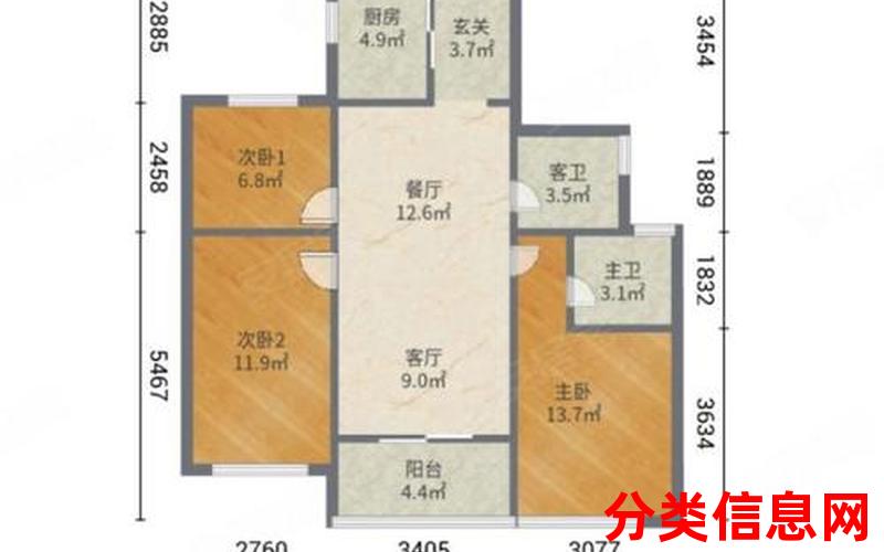 香樟国际丨3室2厅二手房出售,报价：166万元