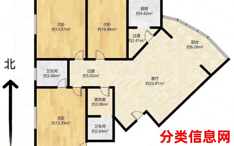 广州时代玫瑰园,3室2厅二手房出售,报价：345万元