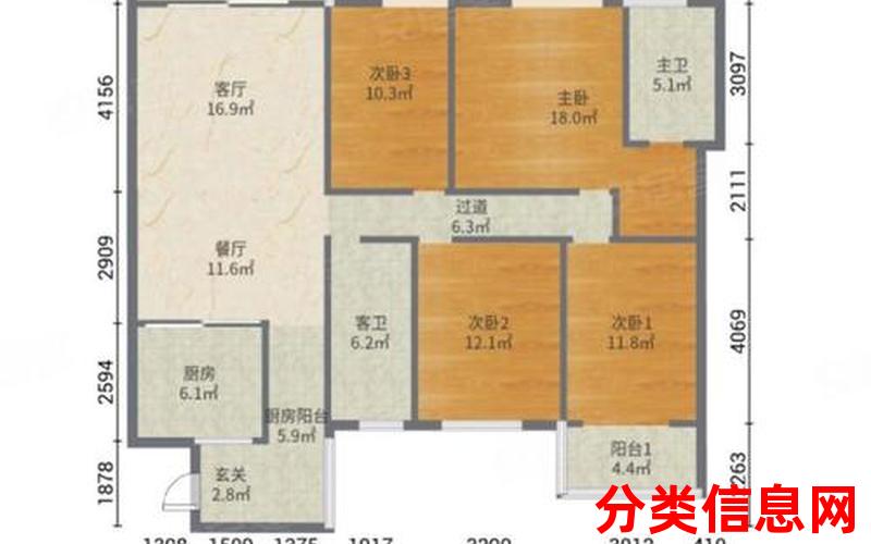 贵源新城丨4室2厅二手房出售,报价：69.9万元